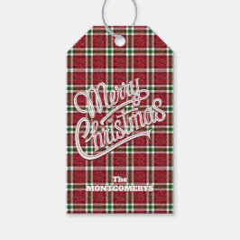 Etiqueta Para Presente Natal Xadrez Chic Brilhante