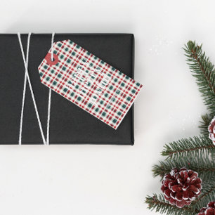 Etiqueta Para Presente Natal Xadrez Moderno   Feliz Alegre Divertido