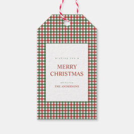 Etiqueta Para Presente Natal Xadrez Vermelho e Verde