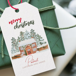 Etiqueta Para Presente Natalina Floresta Vintage Rústica Feliz Natal