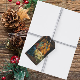 Etiqueta Para Presente Natividade do natal vintage, bebê Jesus no