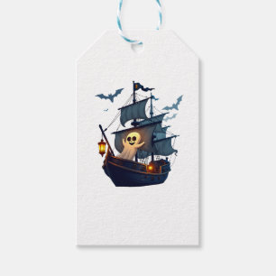 Etiqueta Para Presente Navio Fantasma Pirata � Teto de Halloween Assustad