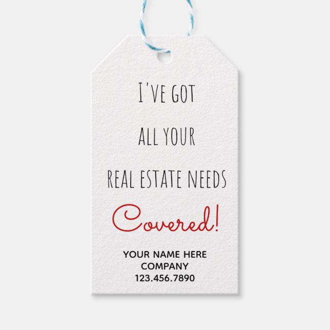 Etiqueta Para Presente Necessidades Imobiliários Cobertas (Frente)