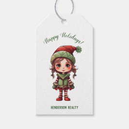 Etiqueta Para Presente Negócios de Elfo de Natal Personalizado Feriado