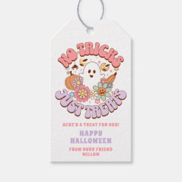 Etiqueta Para Presente Nenhum truque apenas trata o Halloween Retro Groov