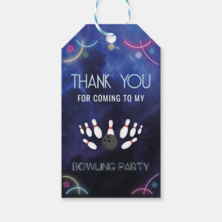 Etiqueta Para Presente Neon Bowling Favor Tag for Birthday Party Retro