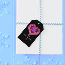 Etiqueta Para Presente Neon Merry Christmas Personalizado