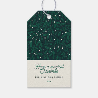 Etiqueta Para Presente Neve Botânica Visco Verde Natal Personalizado
