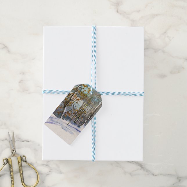 Etiqueta Para Presente Neve caiu (Com cordão)