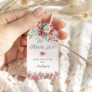 Etiqueta Para Presente Neve no Amor Elegante Chá de panela Floral de inve