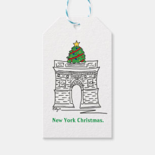 Etiqueta Para Presente New York Christmas NYC Landmark Washington Square