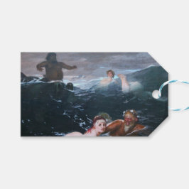 Etiqueta Para Presente Ninfas e Sábios Nadando nas Ondas