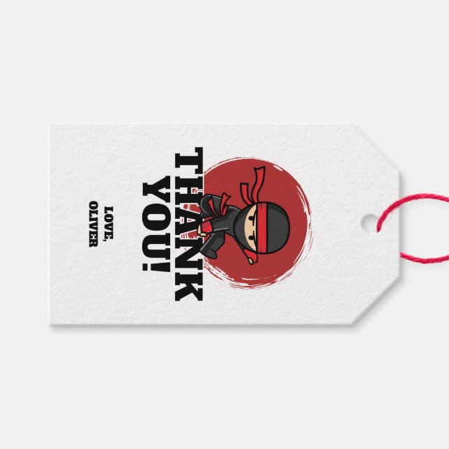 Etiqueta Para Presente Ninja Birthday Party (Frente (horizontal))