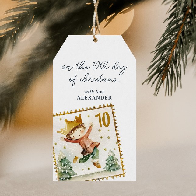 Etiqueta Para Presente No décimo dia do Natal (Criador carregado)