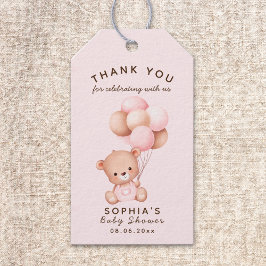 Etiqueta Para Presente No podemos esperar mas Lindo oso Rosa Baby shower
