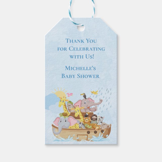 Etiqueta Para Presente Noahs Ark Bonitinho obrigado (Frente)