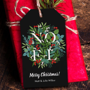 Etiqueta Para Presente NoEL Greenery Berries Feriado