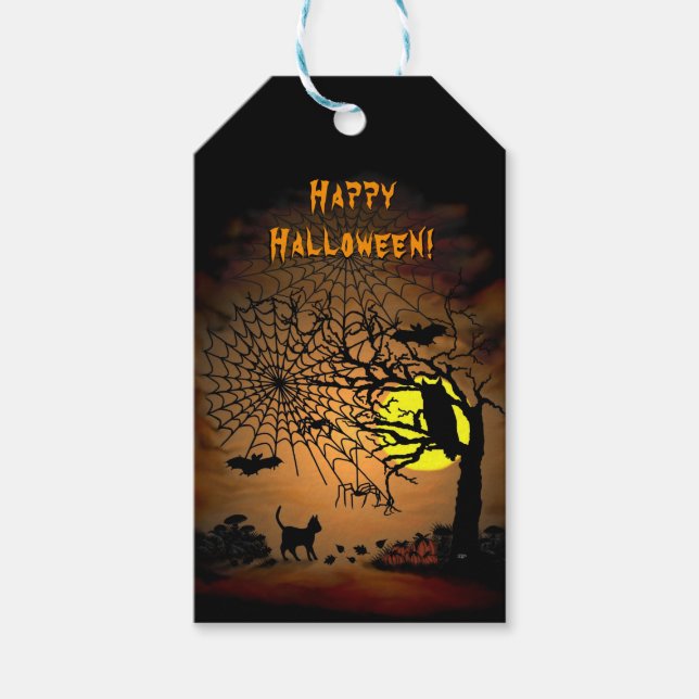 Etiqueta Para Presente Noite de Halloween, Feliz Halloween! (Frente)