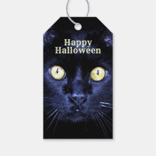 Etiqueta Para Presente Noite de horror de gato preto assustador do Hallow