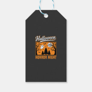 Etiqueta Para Presente Noite de Terror do Halloween Floresta de Fantasmas