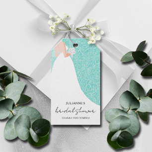 Etiqueta Para Presente Noiva para ser o Chá de panela Turquoise Favor
