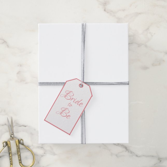 Etiqueta Para Presente Noiva para ser Rosa Casamento Script Chic de Chá d (Com cordão)