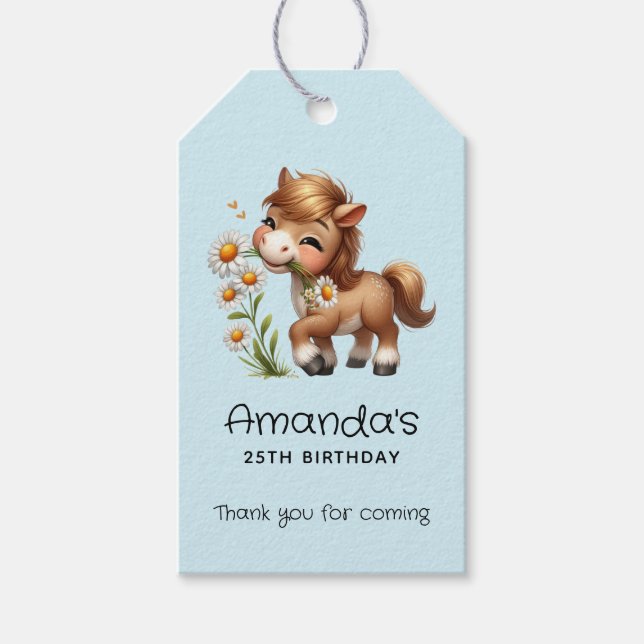 Etiqueta Para Presente Noivado das Visitas de Cute Pony (Frente)