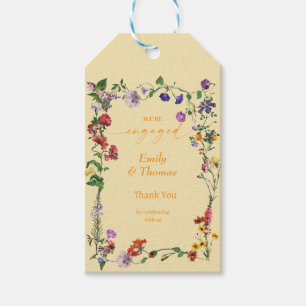 Etiqueta Para Presente noivado de casamento elegante de flor silvestre