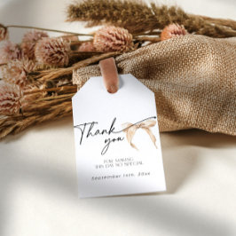 Etiqueta Para Presente Noivado de Laço Neutro Obrigado por Chá de Noiva