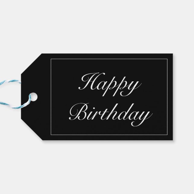 Etiqueta Para Presente Noivado Negro Mínimo Moderno (Verso Horizontal)