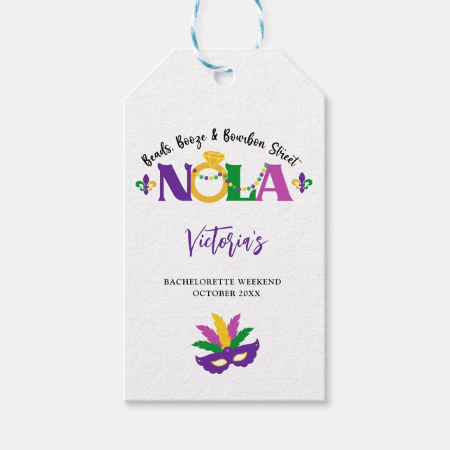 ETIQUETA PARA PRESENTE NOLA BACHELORETTE FIM DE SEMANA (Frente)