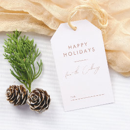 Etiqueta Para Presente Nome da Família de Script Boho Brown Minimalista n