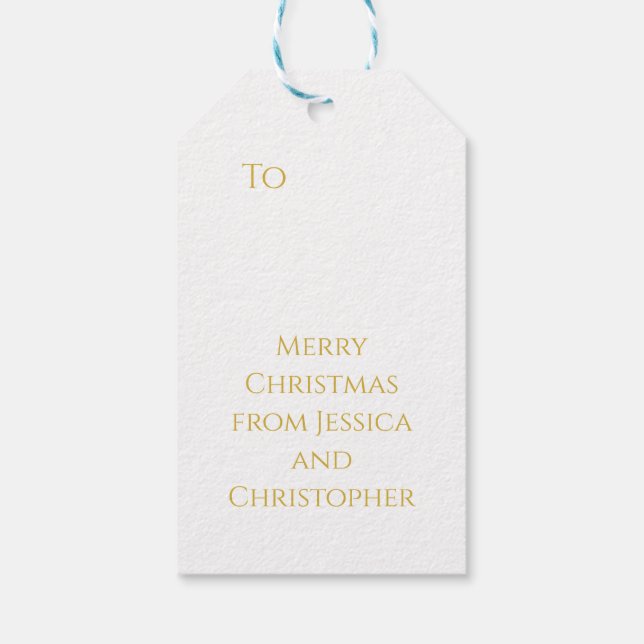 Etiqueta Para Presente Nome da Família Joyful Burgundy Dourado Natal (Verso)