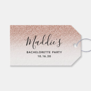 Etiqueta Para Presente Nome da Noiva da Bachelorette de Ombre Rosa