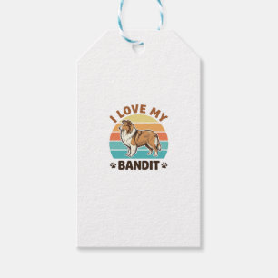 Etiqueta Para Presente Nome de Cachorro Personalizado Design Retro Pôr do