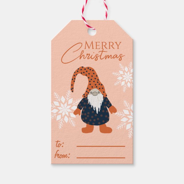 Etiqueta Para Presente Nome de Gnomos de Natal Personalizado (Frente)