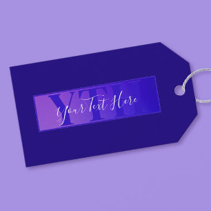 Etiqueta Para Presente Nome de Script Elegante Moderno e Monograma Roxo
