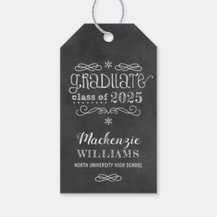 Etiqueta Para Presente Nome do Formando Rustic Black Chalkboard Custom 20