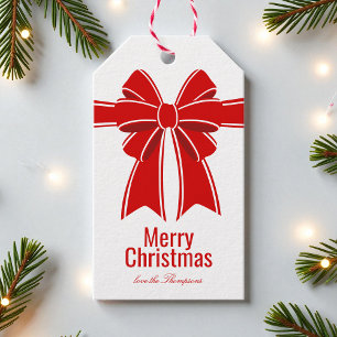 Etiqueta Para Presente Nome do Laço Coquete Vermelho de Natal