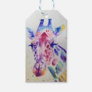 Etiqueta Para Presente Nome do Partido Animal do Zoo Girafa Bonito