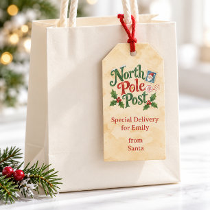 Etiqueta Para Presente Nome do Polo Norte Entrega Especial Papai Noel