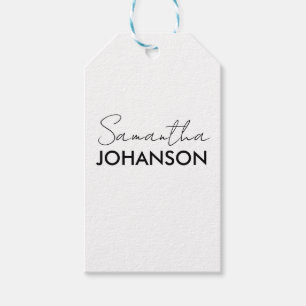 Etiqueta Para Presente Nome do Script do Monograma Feminina Minimalista