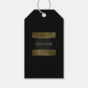 Etiqueta Para Presente Nome Mínimo Conceptual do Quadro Dourado Branco Pr