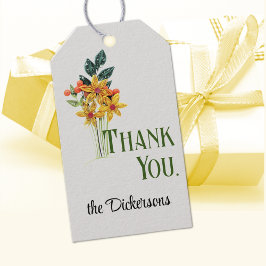 Etiqueta Para Presente Nome, Obrigado, Flores De Papel Enchidas