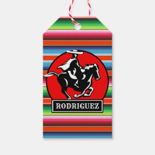 Etiqueta Para Presente Nome Personalizado Charro Horse Espanhol Sérvio M