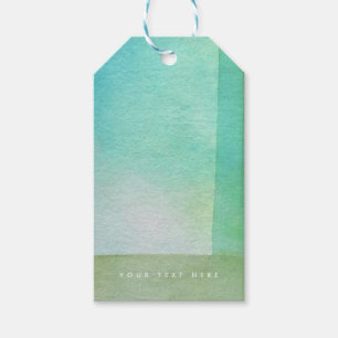 Etiqueta Para Presente Nome personalizado de Abstrato de Aquarela Verde I