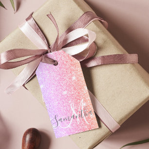 Etiqueta Para Presente Nome Personalizado de Miniaturas Coloridas Moderna