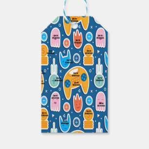 Etiqueta Para Presente Nome personalizado do jogo de vídeo azul