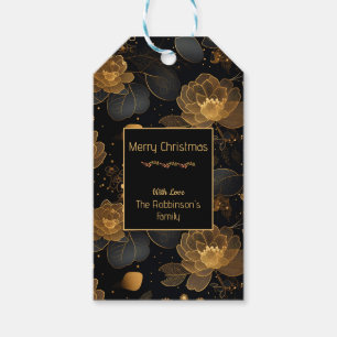 Etiqueta Para Presente Nome personalizado dos rosas do ouro moderno