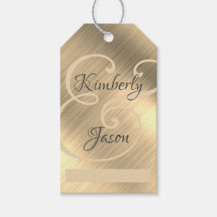 Etiqueta Para Presente Nomes dele/dela em DIY, Tan/Cinza, Metal Dourado A